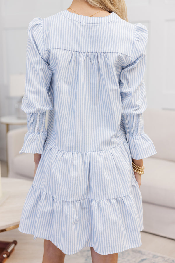 NURSING COLLECTION: In Your Happy Place Blue Striped Dress