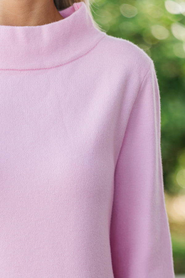 With Ease Blush Pink Mock Neck Sweater Tunic