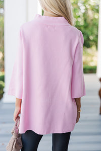 With Ease Blush Pink Mock Neck Sweater Tunic