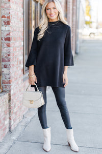 With Ease Black Mock Neck Sweater Tunic