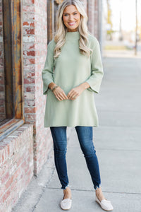 trendy tunics, green tunics, green sweaters, elevated winter looks