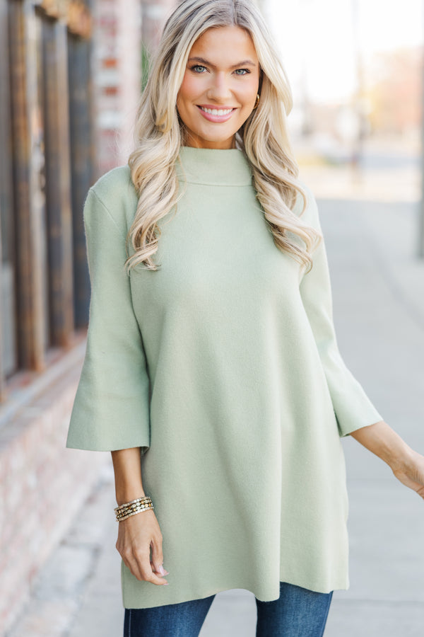 trendy tunics, green tunics, green sweaters, elevated winter looks