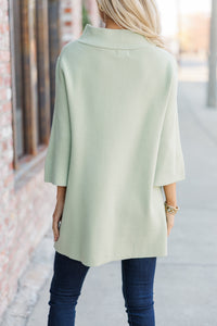 With Ease Sage Green Mock Neck Sweater Tunic