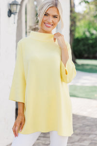 With Ease Yellow Mock Neck Sweater Tunic