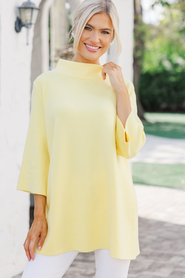 With Ease Yellow Mock Neck Sweater Tunic