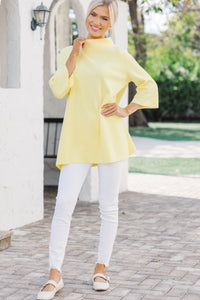 With Ease Yellow Mock Neck Sweater Tunic