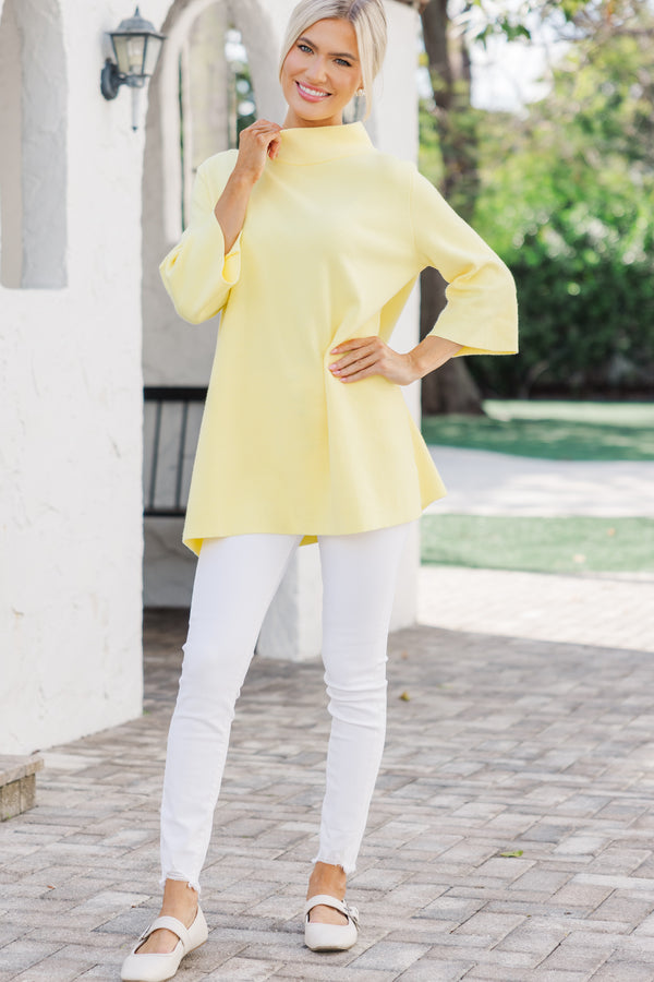 With Ease Yellow Mock Neck Sweater Tunic