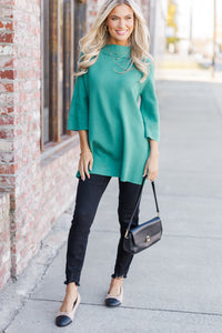 With Ease Teal Mock Neck Sweater Tunic