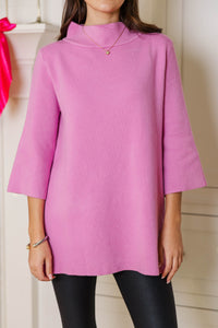 With Ease Pink Mock Neck Sweater Tunic