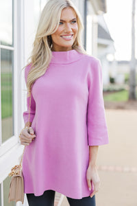 With Ease Pink Mock Neck Sweater Tunic