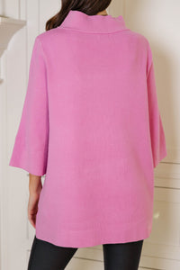With Ease Pink Mock Neck Sweater Tunic