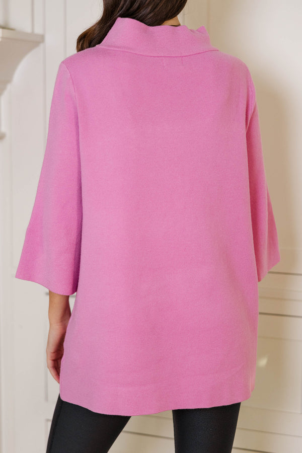 With Ease Pink Mock Neck Sweater Tunic