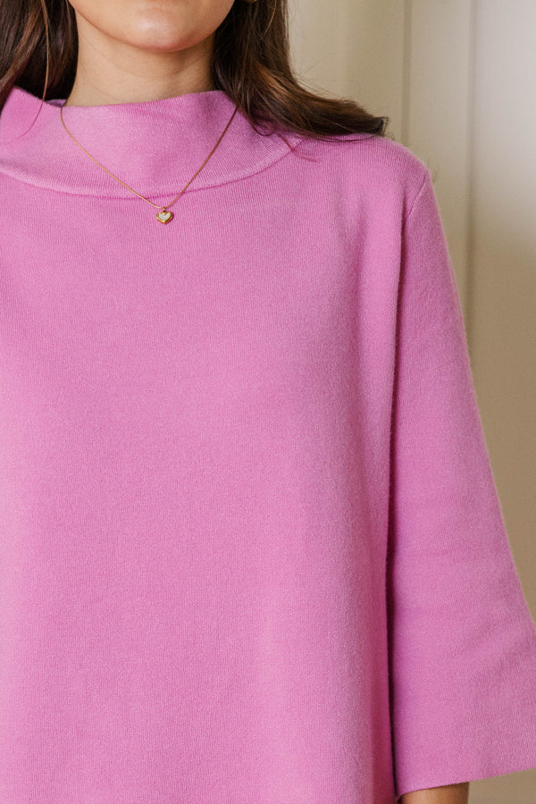 With Ease Pink Mock Neck Sweater Tunic