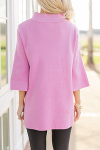 With Ease Pink Mock Neck Sweater Tunic