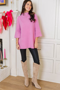 With Ease Pink Mock Neck Sweater Tunic