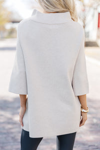 With Ease Oatmeal Mock Neck Sweater Tunic