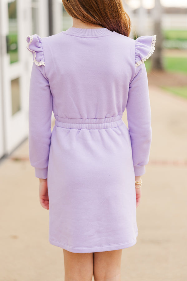 Girls: The Jen Lavender Purple Sweatshirt Dress