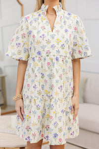 NURSING COLLECTION: Feeling Your Best Cream Medallion Dress