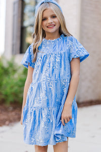 Girls: The Skylar Light Blue Sequin Dress