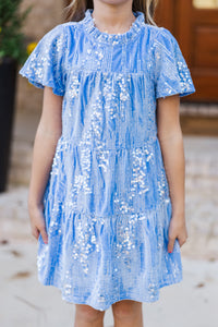 Girls: The Skylar Light Blue Sequin Dress