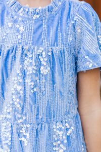 Girls: The Skylar Light Blue Sequin Dress