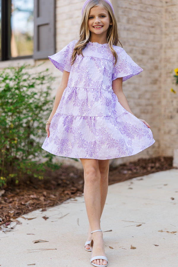 Girls: The Skylar Lavender Purple Floral Dress