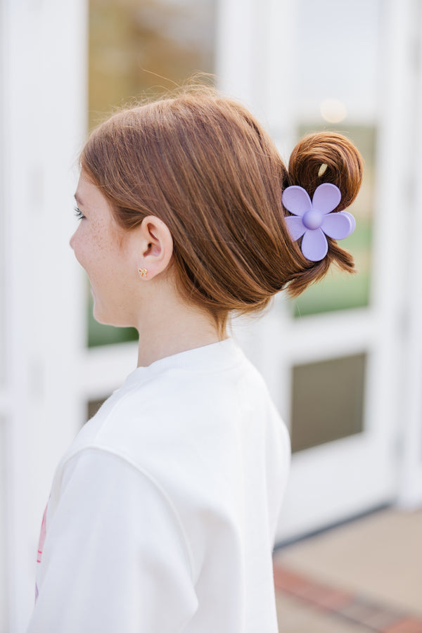 Girls: The Bethany Lavender Flower Clip