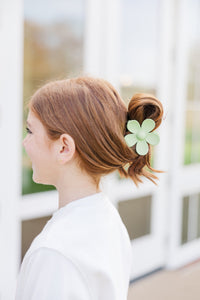 Girls: The Bethany Sage Green Flower Clip