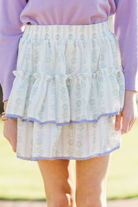 Girls: Sweet Dreams White Floral Ruffled Skirt