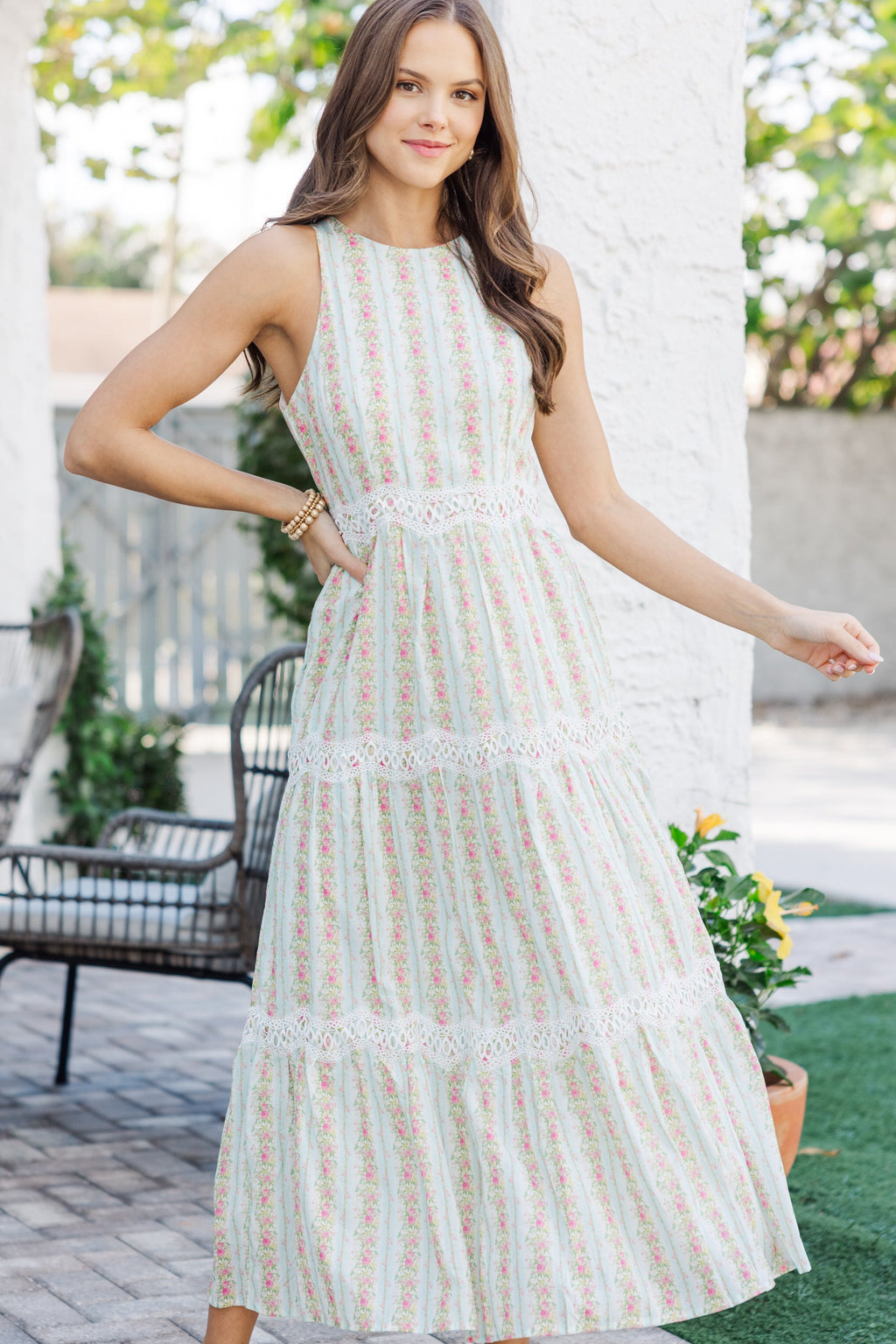 blue ditsy floral midi dress Picking Flowers Blue Ditsy Floral Midi Dress – Shop the Mint