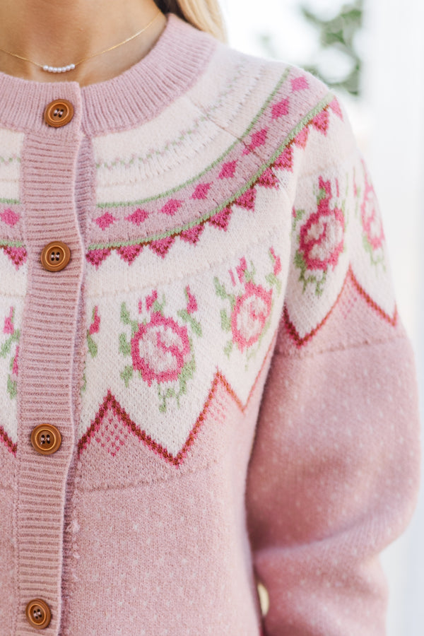 In Nature Pink Floral Cardigan