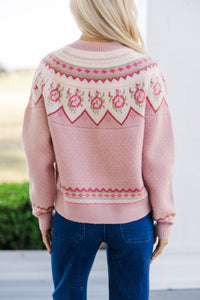 In Nature Pink Floral Cardigan