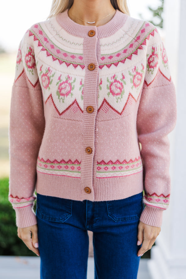 In Nature Pink Floral Cardigan