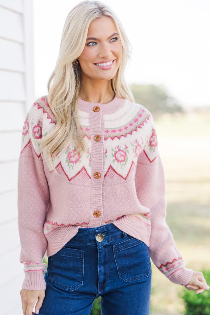 Spring Floral Cardigan In Nature Pink Floral Cardigan – Shop the Mint