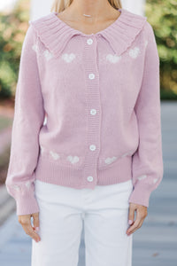 Heart On Your Sleeve Pink Cardigan