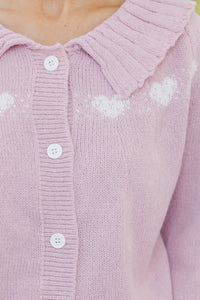 Heart On Your Sleeve Pink Cardigan