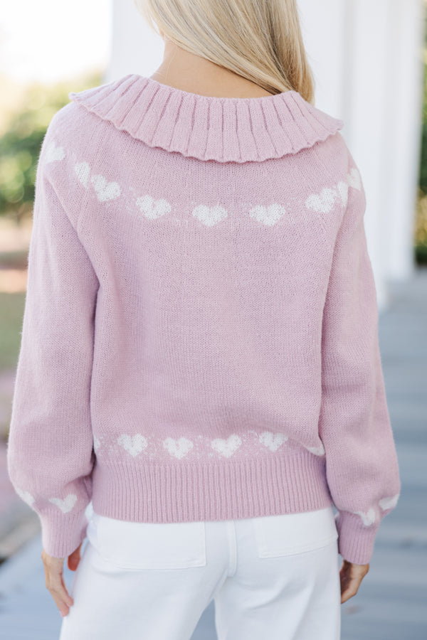 Heart On Your Sleeve Pink Cardigan