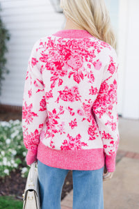 You're All I Want Pink Floral Sweater