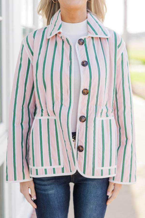 On The Course Pink And Green Striped Jacket Shop the Mint On The Course Pink And Green Striped Jacket Shop the Mint