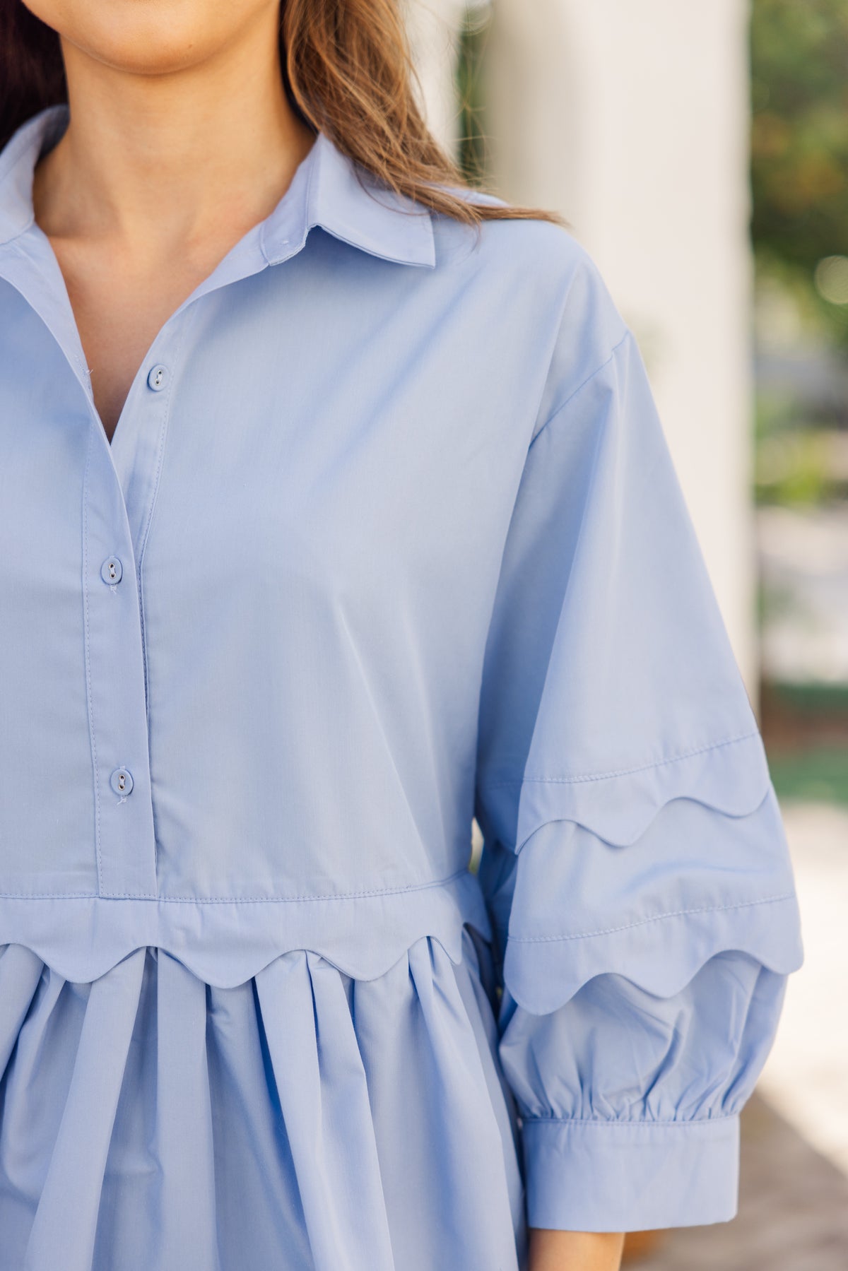 All The Best Light Blue Scalloped Dress – Shop the Mint