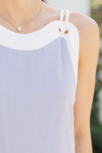 Aureum: Smooth Sailing Light Blue Scalloped Dress