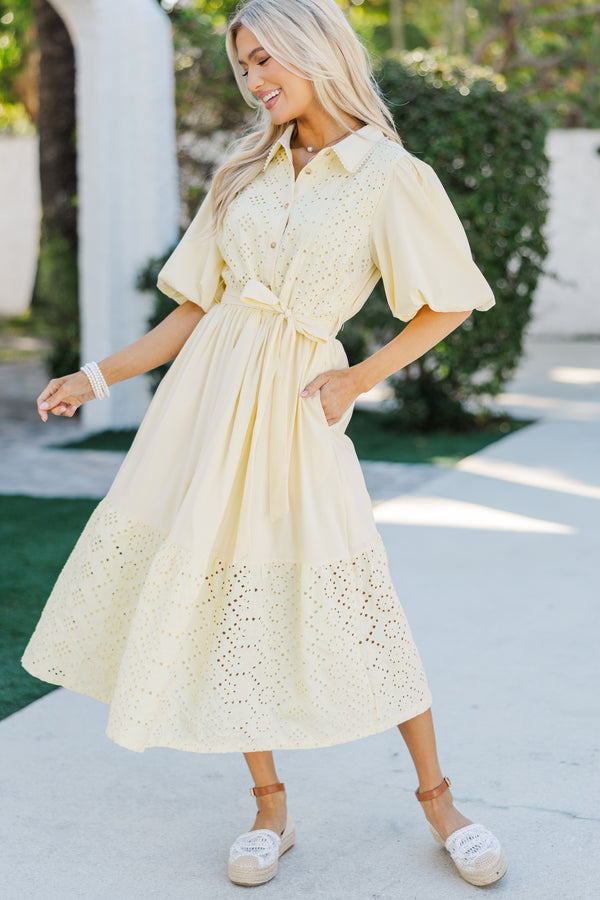 Just Imagine Lemon Yellow Striped Midi Dress Shop the Mint Just Imagine Lemon Yellow Striped Midi Dress Shop the Mint