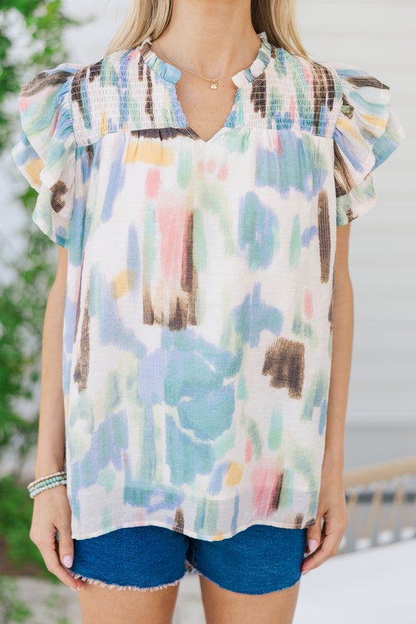 The Fearless Blue Abstract Blouse
