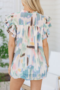 The Fearless Blue Abstract Blouse