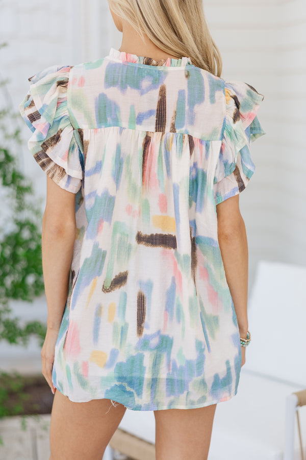 The Fearless Blue Abstract Blouse Shop the Mint The Fearless Blue Abstract Blouse Shop the Mint