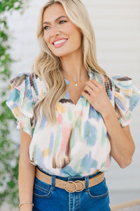 The Fearless Blue Abstract Blouse
