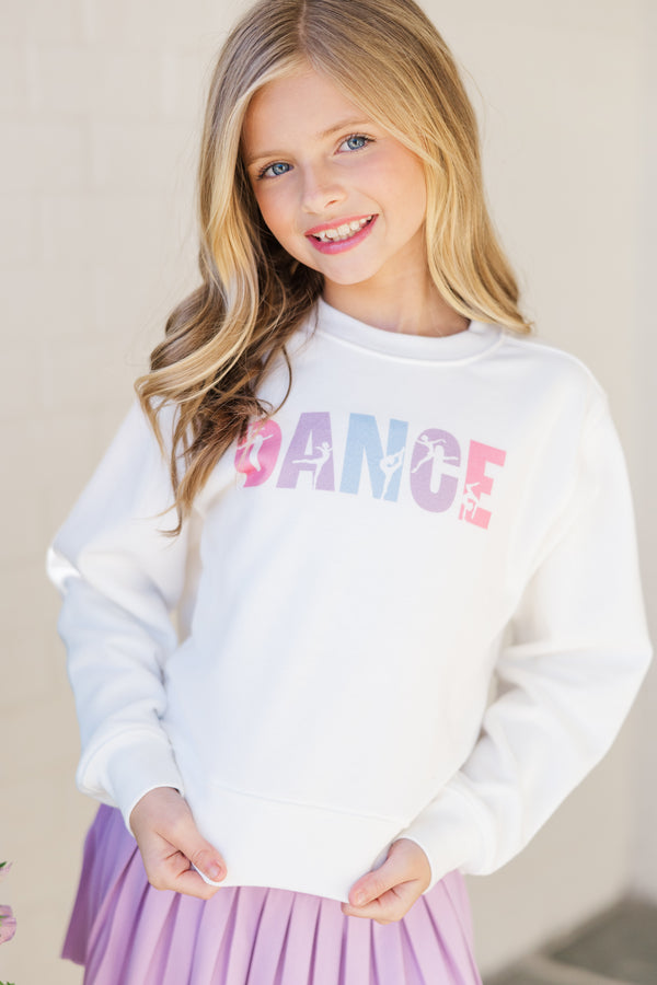 Girls: Just Dance White Graphic Sweatshirt