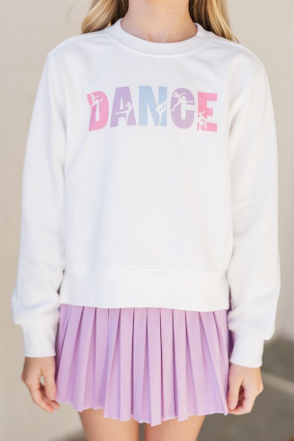Girls: Just Dance White Graphic Sweatshirt