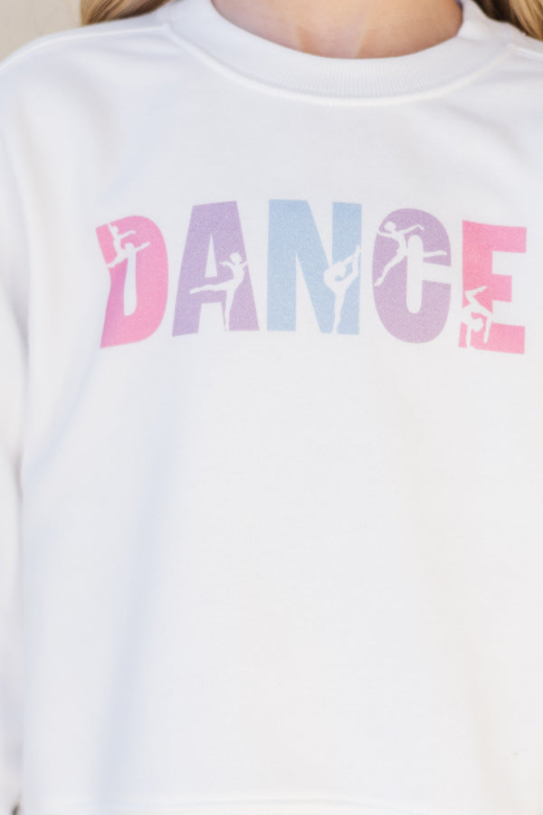 Girls: Just Dance White Graphic Sweatshirt