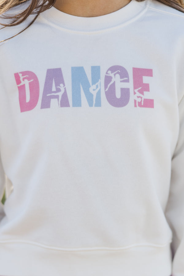 Girls: Just Dance White Graphic Sweatshirt